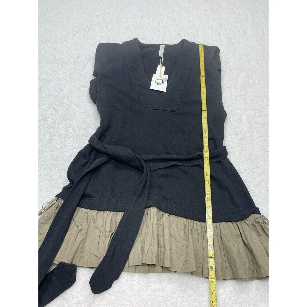 Anthropologie Daily Practice Mini Dress Twofer Black Sky Dive Casual Medium NWT